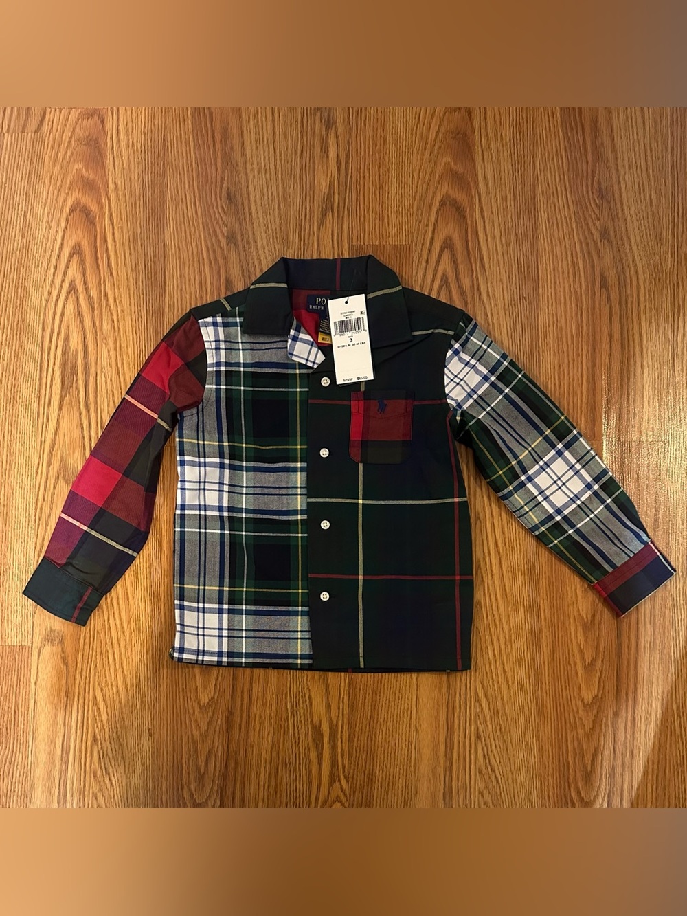 Polo Ralph Lauren Boys' Plaid Cotton Oxford Fun Shirt , Size 3